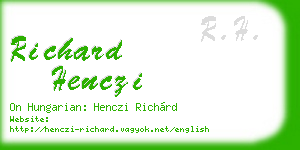 richard henczi business card