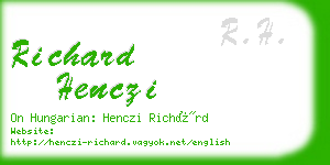 richard henczi business card